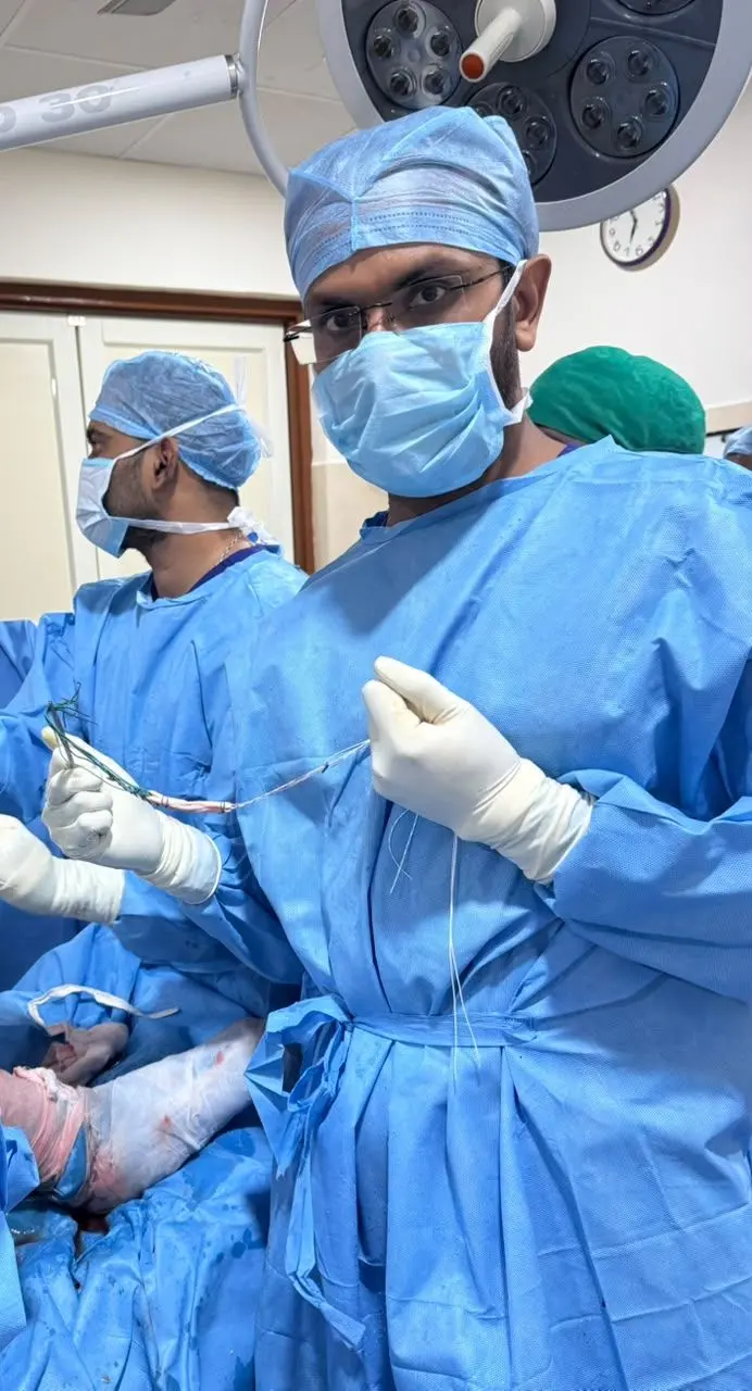 Dr. Balagangadhara during surgery