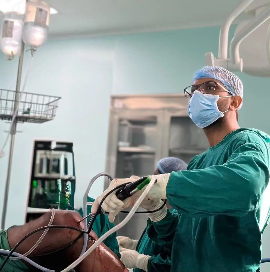 Dr. Balagangadhara performing arthroscopy